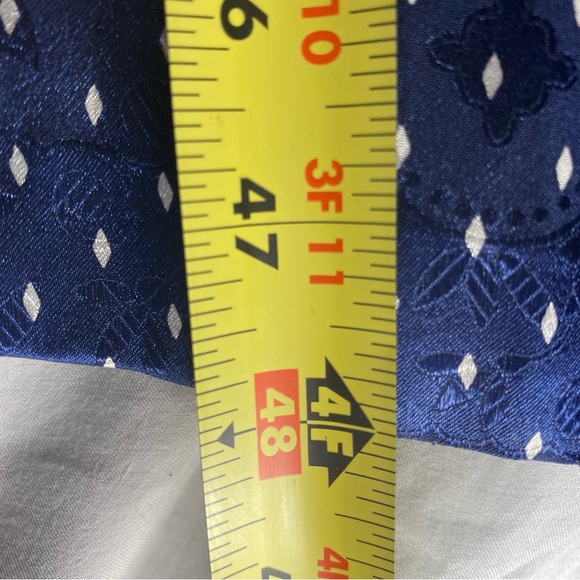 Vtg 90s Linda Bis Montreal Night Robe Women’s Sz M Silky Blue w Polka Dots Satin - Picture 7 of 7